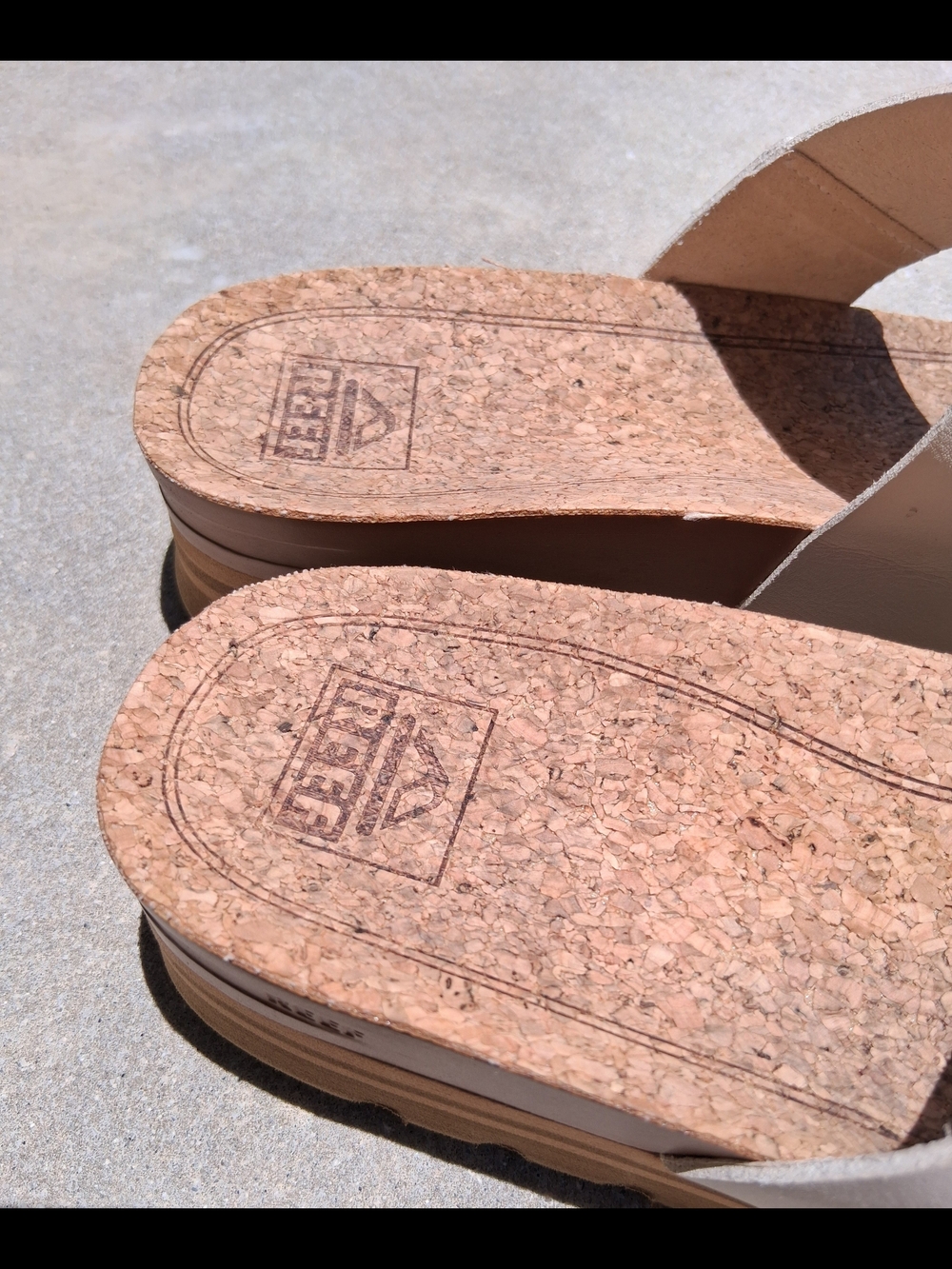 Reef Vista High Two-Band Cork Slide Sandals in Cream - Picture 7 of 8